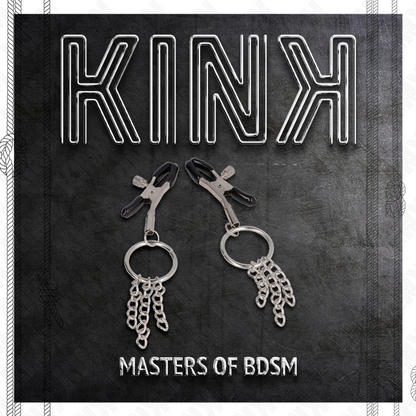 KINK - MORSETTO PER CAPEZZOLO O RING E CATENELLA ARGENTO 6 CM - KINK COLLAR & GAG | Lingerie Harness Boutique