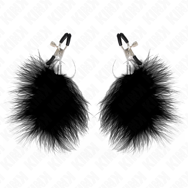KINK - PINZA PER CAPEzzoli PIUMA NERA 7 CM - KINK COLLAR & GAG | Lingerie Harness Boutique