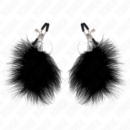KINK - PINZA PER CAPEzzoli PIUMA NERA 7 CM - KINK COLLAR & GAG | Lingerie Harness Boutique