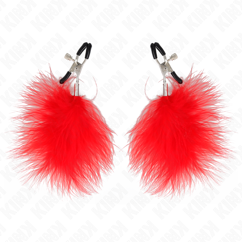 KINK - PINZA PER CAPEzzoli PIUMA ROSSO 7 CM - KINK COLLAR & GAG | Lingerie Harness Boutique