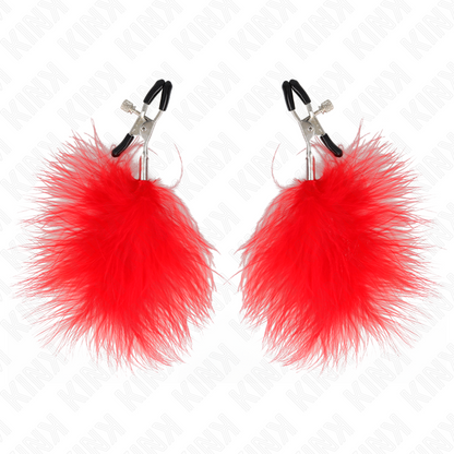 KINK - PINZA PER CAPEzzoli PIUMA ROSSO 7 CM - KINK COLLAR & GAG | Lingerie Harness Boutique