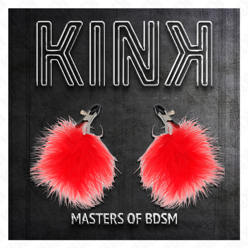KINK - PINZA PER CAPEzzoli PIUMA ROSSO 7 CM - KINK COLLAR & GAG | Lingerie Harness Boutique