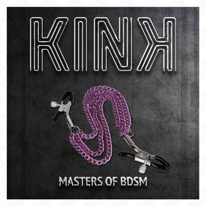 KINK - PINZE PER CAPEzzoli CON 3 CATENE VIOLA 20/23/28 CM - Lingerie Harness Boutique | Lingerie Harness Boutique