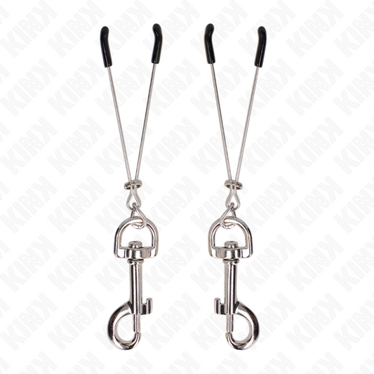 KINK - PINZA PER CAPEzzoli A GANCIO SOTTILE ARGENTO 7 CM - KINK COLLAR & GAG | Lingerie Harness Boutique