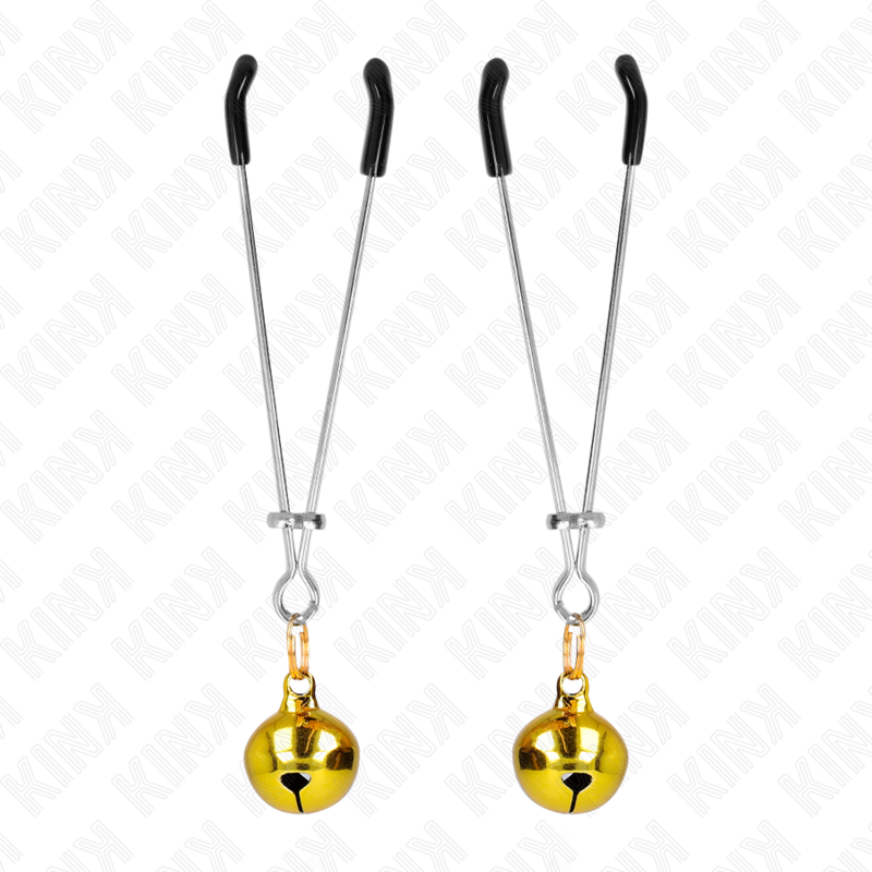 KINK - PINZE PER CAPEZZOLI A CAMPANA SOTTILE ORO 7 CM - KINK COLLAR & GAG | Lingerie Harness Boutique