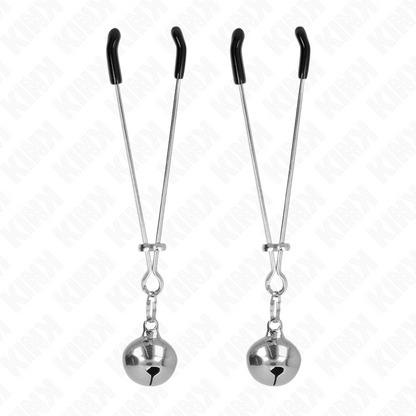 KINK - PINZE PER CAPEZZOLI A CAMPANA SOTTILE ARGENTO 7 CM - KINK COLLAR & GAG | Lingerie Harness Boutique