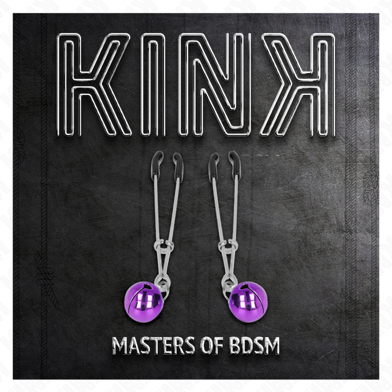 KINK - PINZE PER CAPEZZOLI A CAMPANA SOTTILE VIOLA 7 CM - KINK COLLAR & GAG | Lingerie Harness Boutique