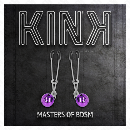 KINK - PINZE PER CAPEZZOLI A CAMPANA SOTTILE VIOLA 7 CM - KINK COLLAR & GAG | Lingerie Harness Boutique