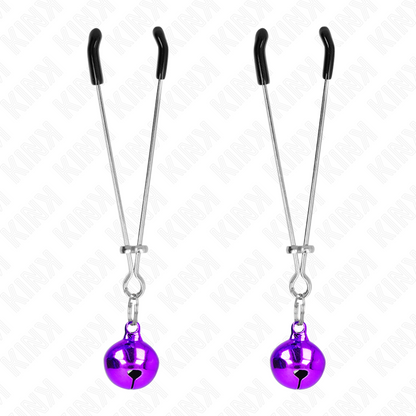 KINK - PINZE PER CAPEZZOLI A CAMPANA SOTTILE VIOLA 7 CM - KINK COLLAR & GAG | Lingerie Harness Boutique