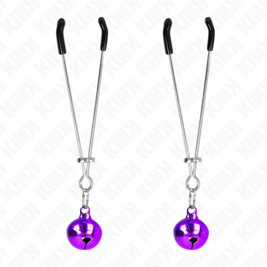 KINK - PINZE PER CAPEZZOLI A CAMPANA SOTTILE VIOLA 7 CM - KINK COLLAR & GAG | Lingerie Harness Boutique