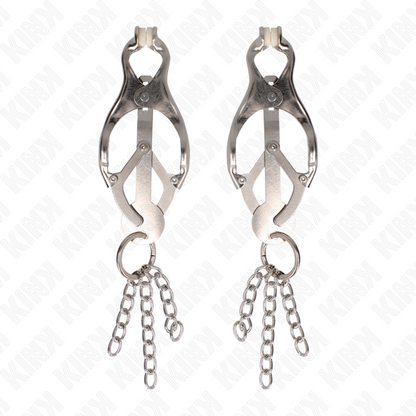 KINK - PINZE PER CAPEZZOLI TRIFOGLIO GIAPPONESE CON CATENINE ARGENTO