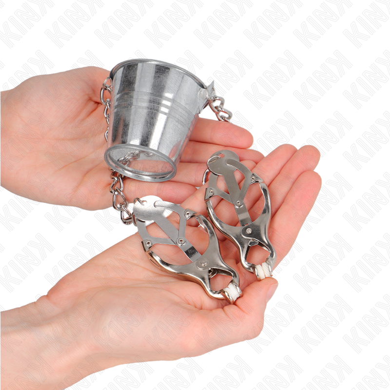 KINK - NIPPLE CLAMPS WITH SILVER BUCKET