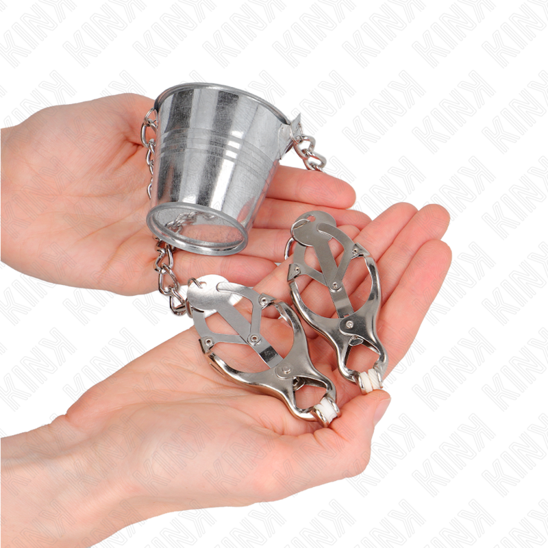 KINK - PINZE PER CAPEzzoli CON SECCHIO ARGENTO - KINK NIPPLE GRIP | Lingerie Harness Boutique