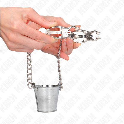 KINK - NIPPLE CLAMPS WITH SILVER BUCKET