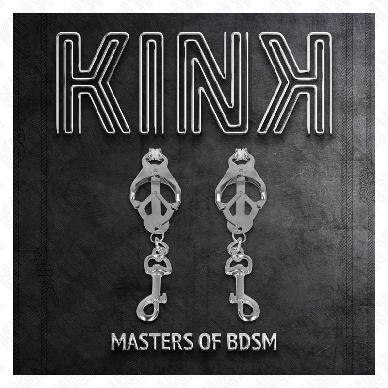 KINK - PINZE PER CAPEZZOLI TRIFOGLIO GIAPPONESE CON GANCI ARGENTO - KINK COLLAR & GAG | Lingerie Harness Boutique