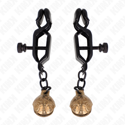 KINK - MORSETTI PER CAPEZZOLI STILE BELL JAW NERO 7 CM - KINK COLLAR & GAG | Lingerie Harness Boutique