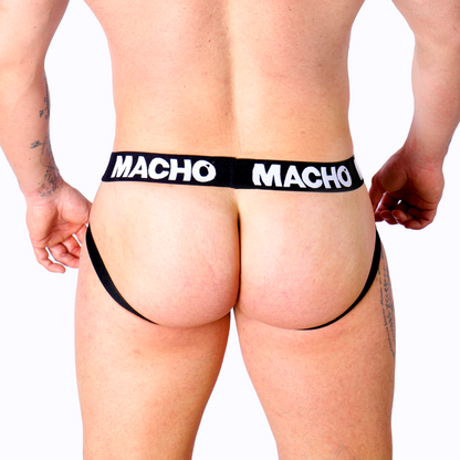 MACHO - MX27GR JOCK LEATHER GRAY BEIGE S