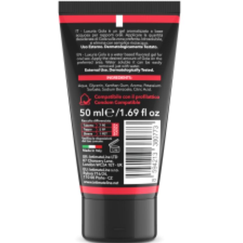 INTIMATELINE LUXURIA - GEL PER SESSO ORALE GUSTO FRAGOLA 50 ML - INTIMATELINE LUXURIA | Lingerie Harness Boutique