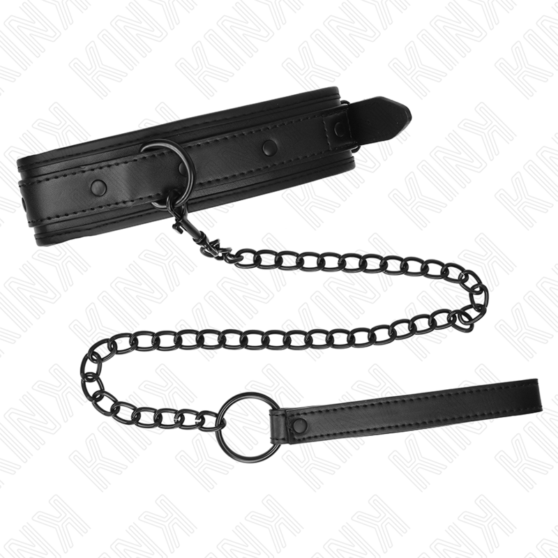 KINK - NEOPRENE BONDAGE COLLAR MODEL 2 WITH 78 CM ADJUSTABLE BELT 37.5 X 49.5 CM