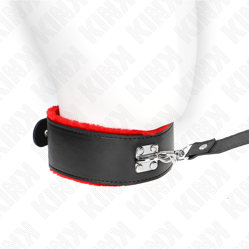 KINK - 116CM BELT NECKLACE WITH ADJUSTABLE RED LEATHER STRAP 40-48CM X 6CM