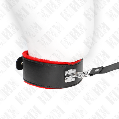 KINK - 116CM BELT NECKLACE WITH ADJUSTABLE RED LEATHER STRAP 40-48CM X 6CM