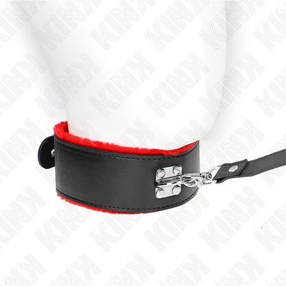 KINK - COLLANA CON CINTURA 116 CM CON CINTURINO IN PELLE ROSSO REGOLABILE 40-48 CM X 6 CM - KINK COLLAR & GAG | Lingerie Harness Boutique