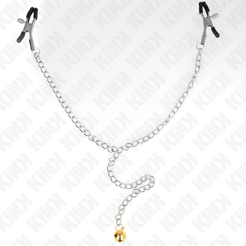 KINK - PINZE PER CAPEZZETTI A CATENA CON CAMPANA 30 CM - KINK COLLAR & GAG | Lingerie Harness Boutique