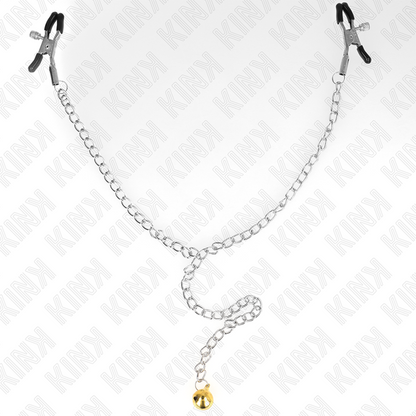 KINK - PINZE PER CAPEZZETTI A CATENA CON CAMPANA 30 CM - KINK COLLAR & GAG | Lingerie Harness Boutique