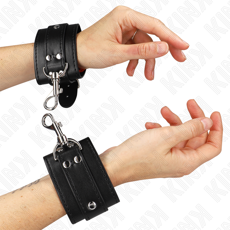 KINK - RESISTENZA DA POLSO PER DUNGEON CON CHIUSURA NERA REGOLABILE 21-28 CM X 5,5 CM - KINK COLLAR & GAG | Lingerie Harness Boutique