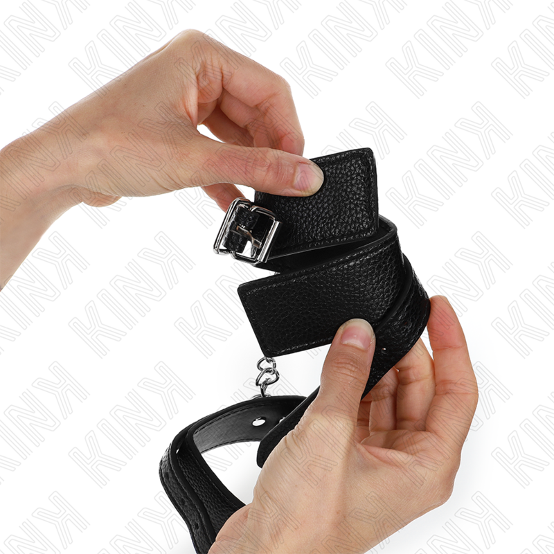 KINK - RESISTENZA DA POLSO CON MOTIVO SERPENTE NERO REGOLABILE 20-28 CM X 5,4 CM - KINK COLLAR & GAG | Lingerie Harness Boutique