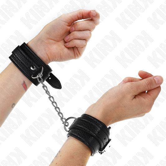 KINK - RESISTENZA DA POLSO CON MOTIVO SERPENTE NERO REGOLABILE 20-28 CM X 5,4 CM - KINK COLLAR & GAG | Lingerie Harness Boutique