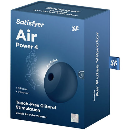 SATISFYER - AIR POWER 4 STIMOLATORE E VIBRATORE 12 VIBRAZIONI BLU - SATISFYER AIR PULSE | Lingerie Harness Boutique