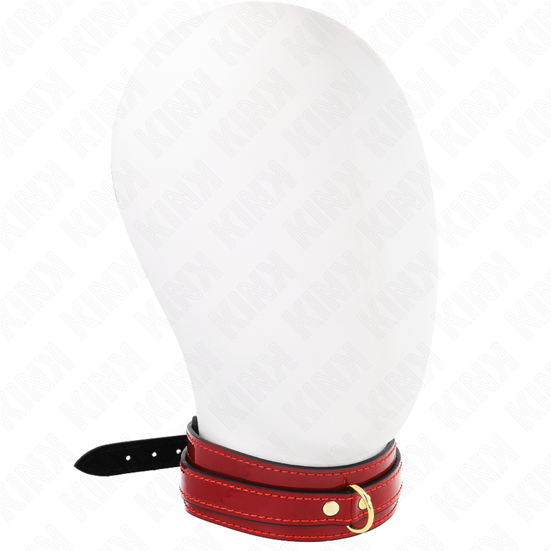 KINK - COLLANA REGOLABILE ROSSO VINO CON DETTAGLI ORO 29-42,5 CM X 4 CM - KINK COLLAR & GAG | Lingerie Harness Boutique