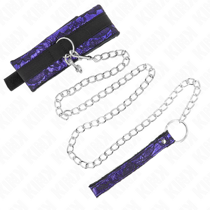 KINK - COLLANA CORTA IN PIZZO DI VELLUTO CON CINTURA 105 CM CON PROFILO IN NYLON 44 X 5,5 CM - KINK COLLAR & GAG | Lingerie Harness Boutique