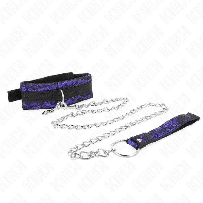 KINK - COLLANA CORTA IN PIZZO DI VELLUTO CON CINTURA 105 CM CON PROFILO IN NYLON 44 X 5,5 CM - KINK COLLAR & GAG | Lingerie Harness Boutique