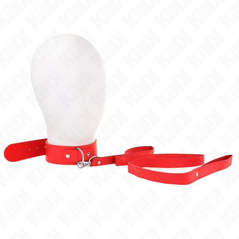 KINK - COLLANA CON CINTURA 116 CM ROJO CINTURINO REGOLABILE 32-50 CM X 8 CM - KINK COLLAR & GAG | Lingerie Harness Boutique