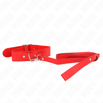 KINK - COLLANA CON CINTURA 116 CM ROJO CINTURINO REGOLABILE 32-50 CM X 8 CM - KINK COLLAR & GAG | Lingerie Harness Boutique