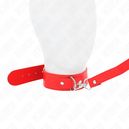 KINK - COLLANA CON CINTURA 116 CM ROJO CINTURINO REGOLABILE 32-50 CM X 8 CM - KINK COLLAR & GAG | Lingerie Harness Boutique