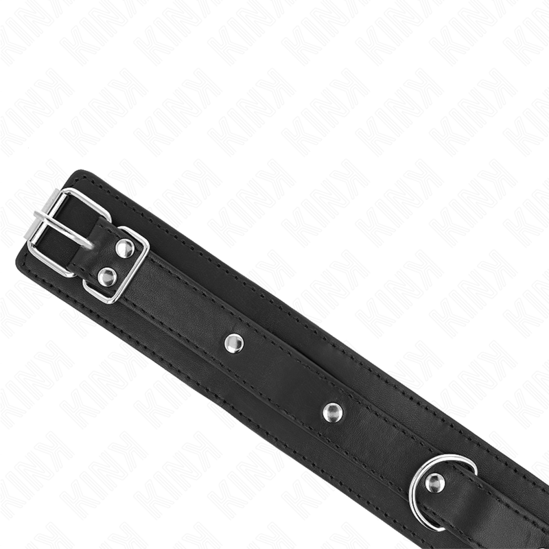 KINK - COLLANA CON GUINZAGLIO 65 CM 1 ANELLO REGOLABILE 38-49 CM X 5 CM - KINK COLLAR & GAG | Lingerie Harness Boutique