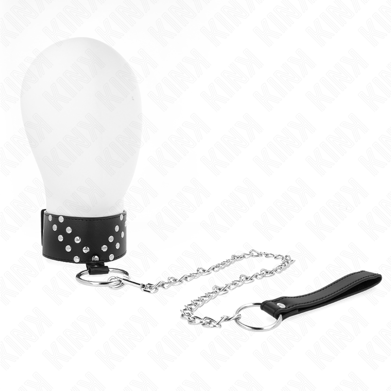 KINK - COLLANA CON CINTURA 65 CM CON RIVETTO A V REGOLABILE 36-43 CM X 5 CM - KINK COLLAR & GAG | Lingerie Harness Boutique