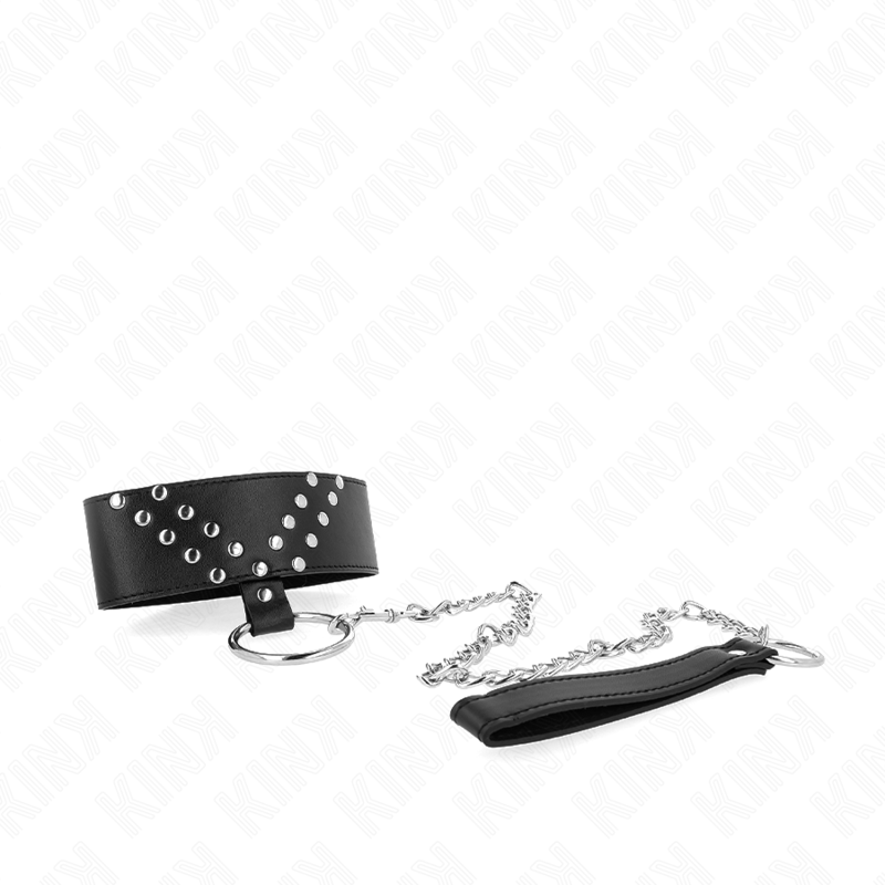KINK - COLLANA CON CINTURA 65 CM CON RIVETTO A V REGOLABILE 36-43 CM X 5 CM - KINK COLLAR & GAG | Lingerie Harness Boutique
