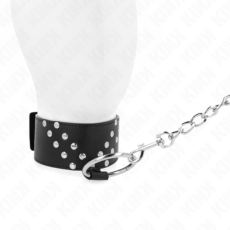 KINK - COLLANA CON CINTURA 65 CM CON RIVETTO A V REGOLABILE 36-43 CM X 5 CM - KINK COLLAR & GAG | Lingerie Harness Boutique