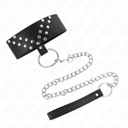 KINK - 65CM BELT NECKLACE WITH ADJUSTABLE V-RIVET 36-43CM X 5CM