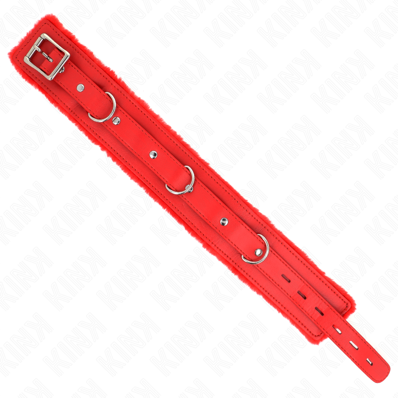 KINK - COLLAR WITH LEASH 65 CM WITH RESTRICTIONS RED 36-42 CM X 5.5 CM