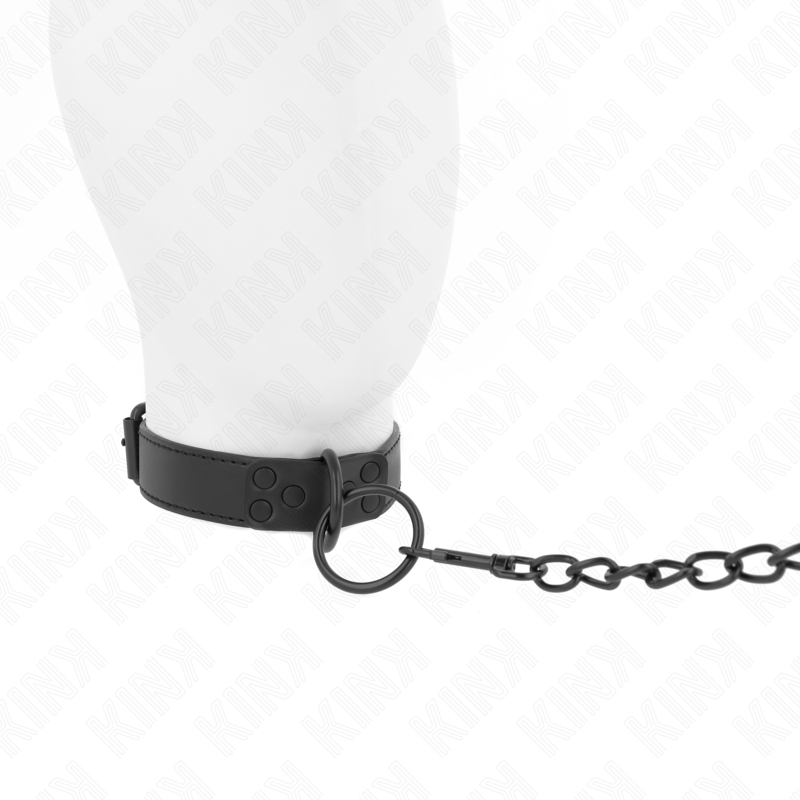 KINK - COLLARE CON GUINZAGLIO SCURO 65 CM REGOLABILE 37-54 CM X 3 CM - KINK COLLAR & GAG | Lingerie Harness Boutique