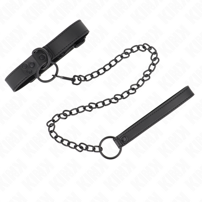 KINK - DARK COLLAR WITH LEASH 65 CM ADJUSTABLE 37-54 CM X 3 CM