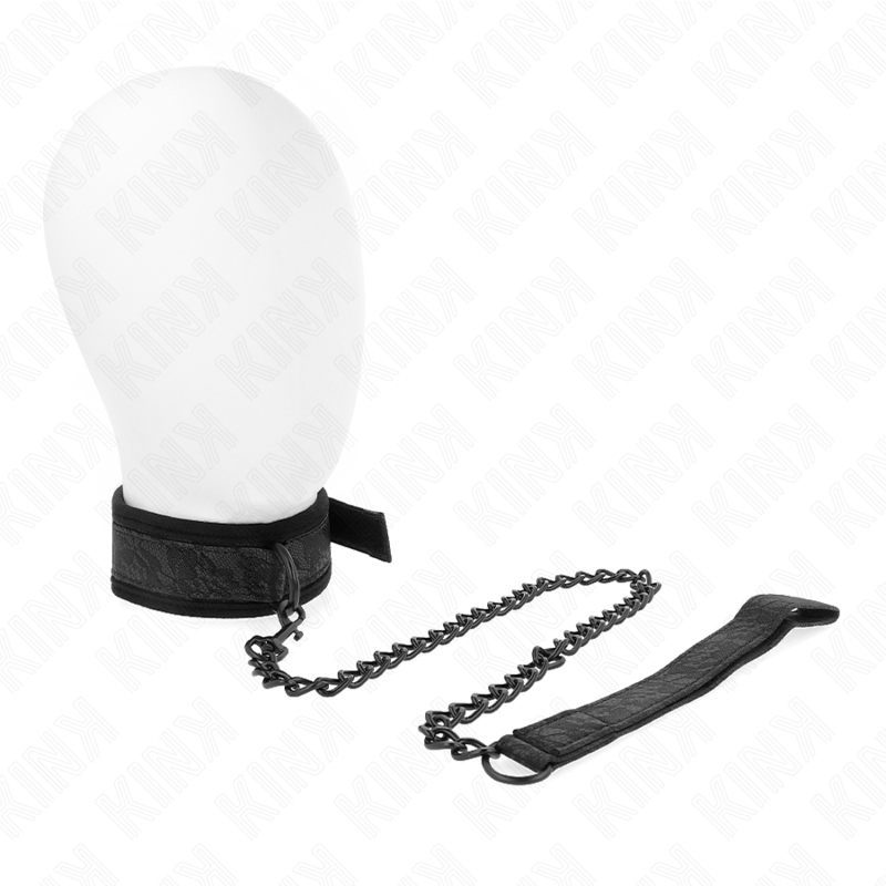 KINK - COLLARE MODELLO BASE CON GUINZAGLIO 77 CM MODELLO 5 REGOLABILE 34-54 CM X 5 CM - KINK COLLAR & GAG | Lingerie Harness Boutique