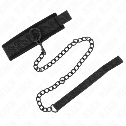 KINK - COLLARE MODELLO BASE CON GUINZAGLIO 77 CM MODELLO 5 REGOLABILE 34-54 CM X 5 CM - KINK COLLAR & GAG | Lingerie Harness Boutique