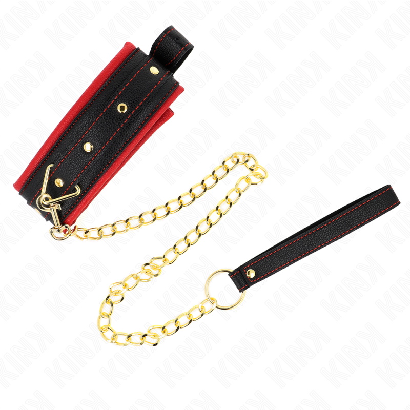 KINK - COLLAR WITH LEASH IN DYED FABRIC ADJUSTABLE 33-48 CM X 5.7 CM