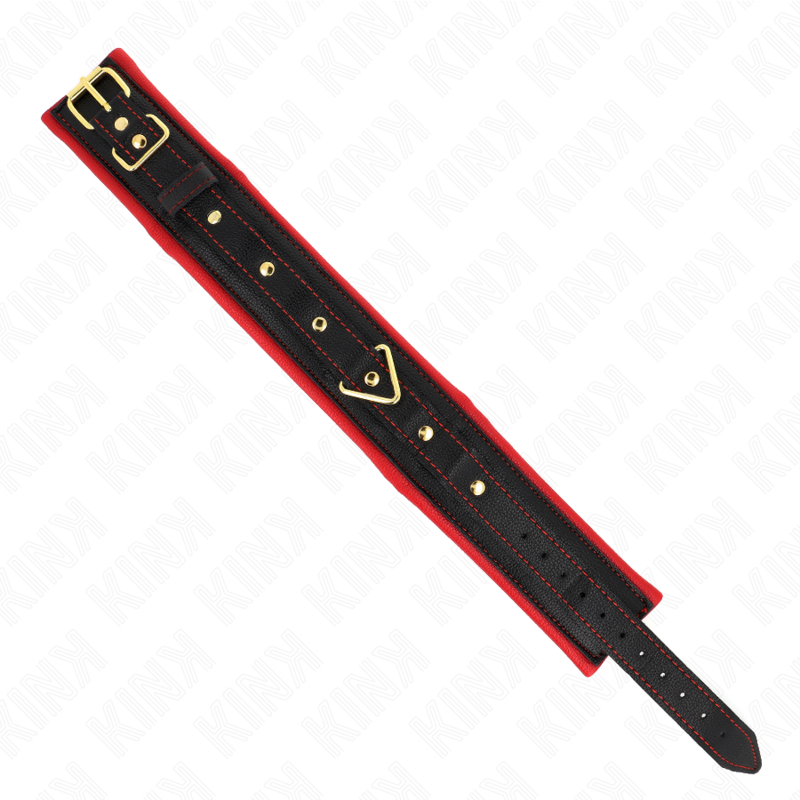KINK - COLLARE CON GUINZAGLIO IN TESSUTO TINTO REGOLABILE 33-48 CM X 5,7 CM - Lingerie Harness Boutique | Lingerie Harness Boutique